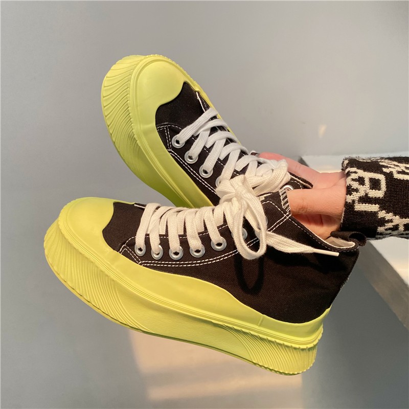 High Top Canvas Shoes Women 2022 Spring Platform Casual Sneakers Shoes Student Walking Shoes Woman Vulcanize Tennis Shoes Female