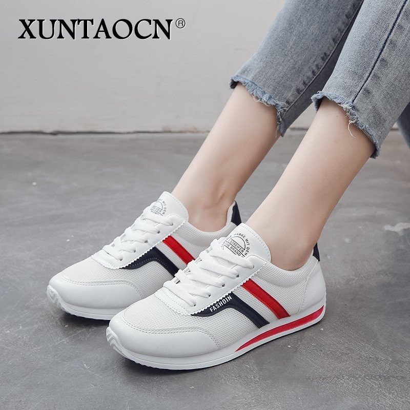 Women Reflective Chunky Sneakers Thick Sole Ladies Casual Vulcanized Shoes Web Celebrity Dad Female Fashion Designer Sneakers