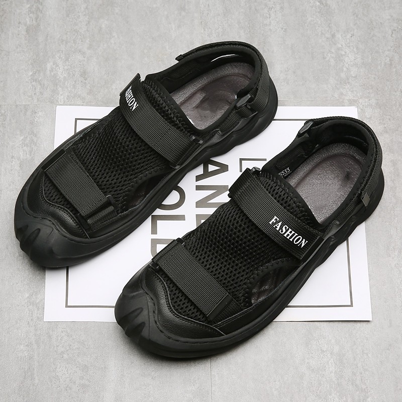 2022 Summer Fashion Men's Sandals Sport Non-Slip Slippers Casual Beach Shoes Breathable Mesh Fashion Black Men's Shoes