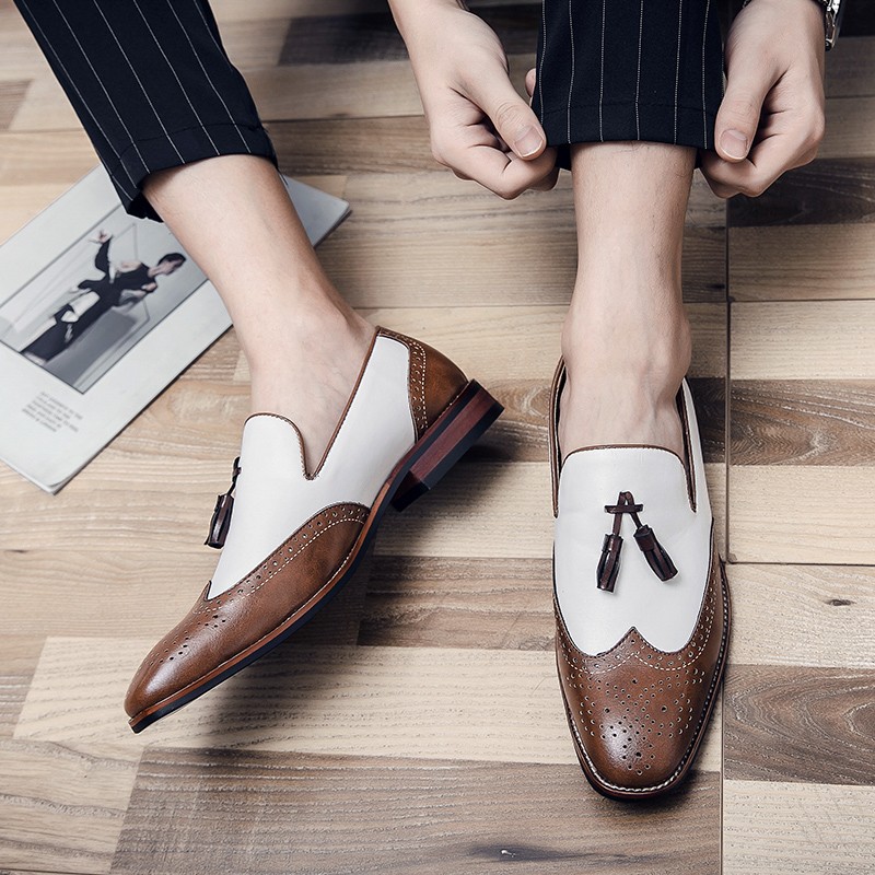 mens oxford shoes leather brogue men dress shoes classic business formal shoes for men plus size 48