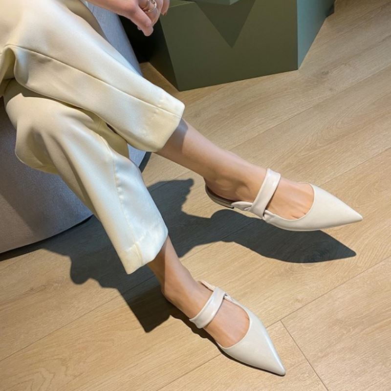 VENTACT New Women Sandals Real Leather Pointed Toe Summer Shoes For Women Fashion Casual Sandals Women Footwear Size 34-43