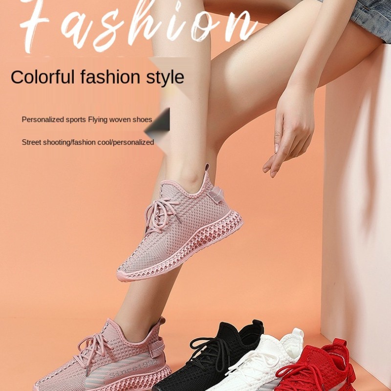 2021 Fashion Women's Sneakers New Lightweight Casual Breathable Shoes Women Lace-up Non-slip Flats Loafers