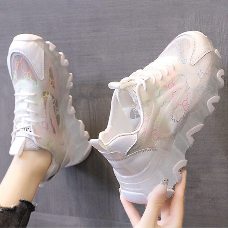 Women's sports shoes 2021 new summer Korean version of thick-soled casual old shoes fashion net women's shoes