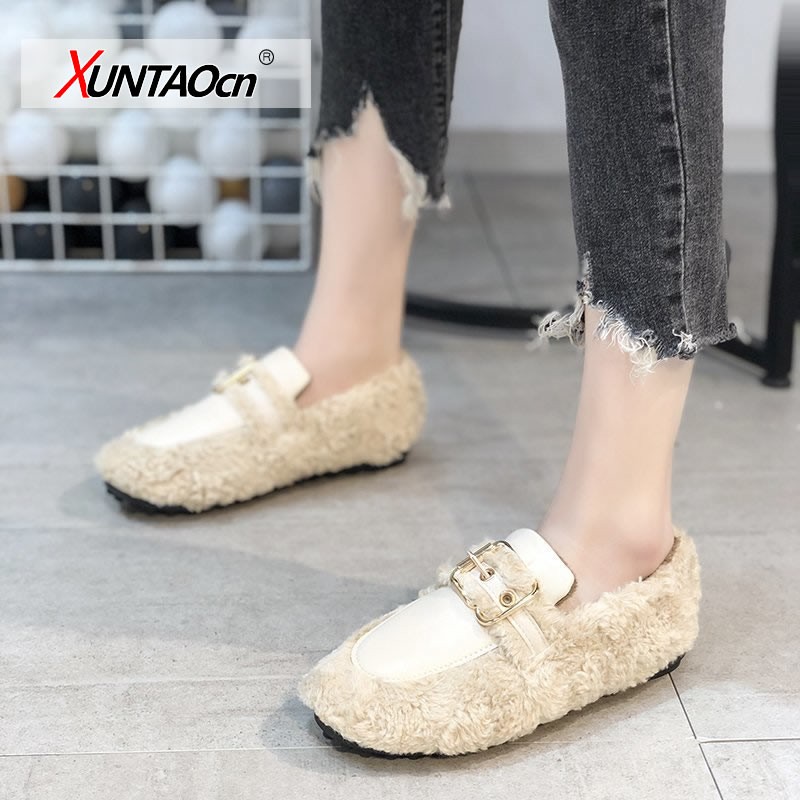 2022 Fashion Women Moccasin Shoes Casual Women Sneakers Autumn Loafers Flats Fur Loafers Slippers Flats Toe Shoes