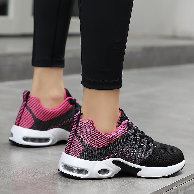 Ladies Shock Absorption Sneaker Comfortable Breathable Running Shoes Air Cushion Soles Casual Outdoor Shoes Shoes