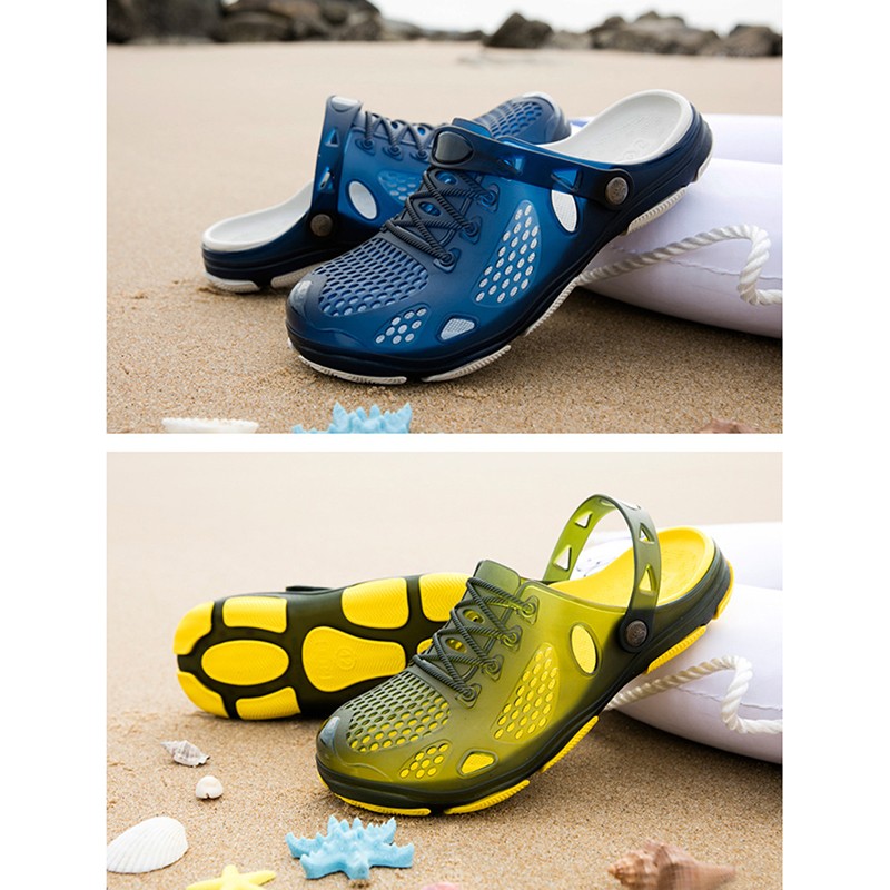 2022 Men Summer Shoes Men Slippers Breathable Non-slip Male Garden Shoes Casual Beach Sandals