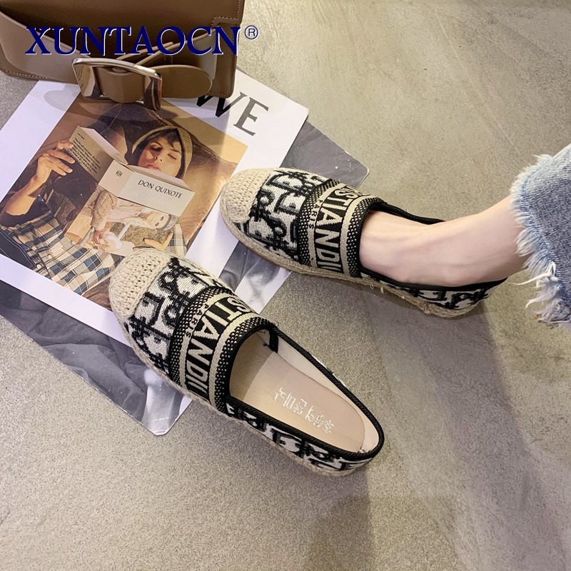 Women's shoes spring and autumn new canvas peas fisherman shoes flat shoes flat shoes outdoor running shoes for women