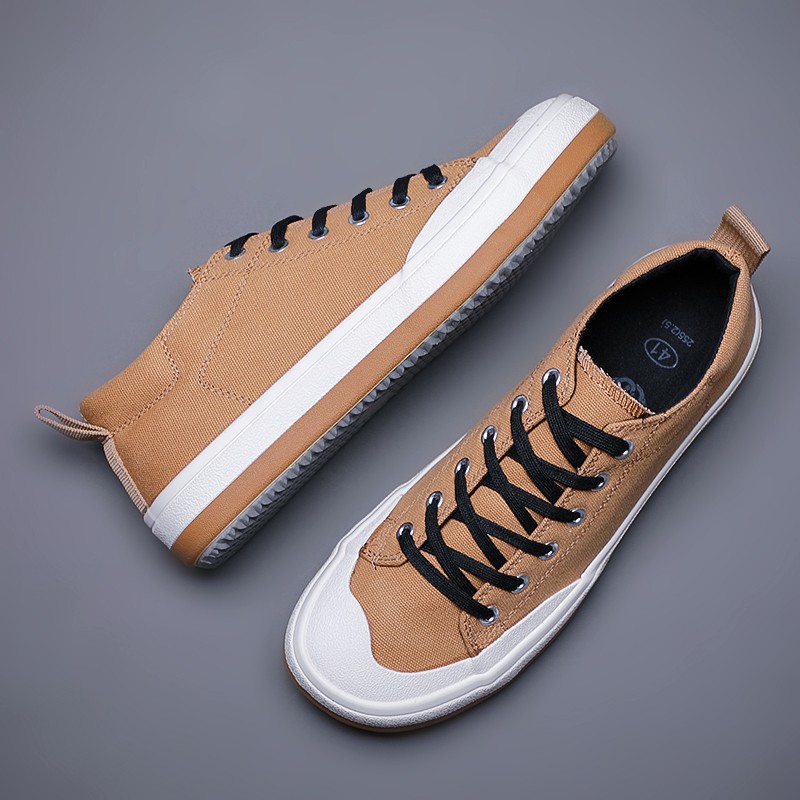 Men's spring and autumn canvas shoes men's fashion wedge shoes sports shoes men's fashion round heel sneakers BD21289