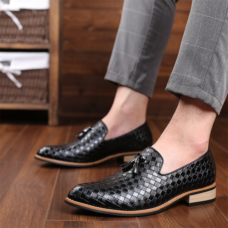 Men's Leather Shoes Wedding Party Shoes Large Size Flat Oxford Office Shoes For Men