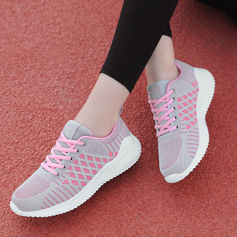 Women Breathable Running Shoes Comfortable Sneakers Mesh Soft-soled Shoes Women Flat-soled Casual Shoes Shoes