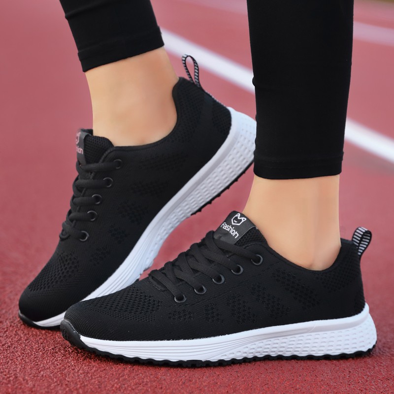 2021 New Sneakers Women Loafers Fashion Casual Women Shoes Breathable Lace-Up Mesh Women Sneakers