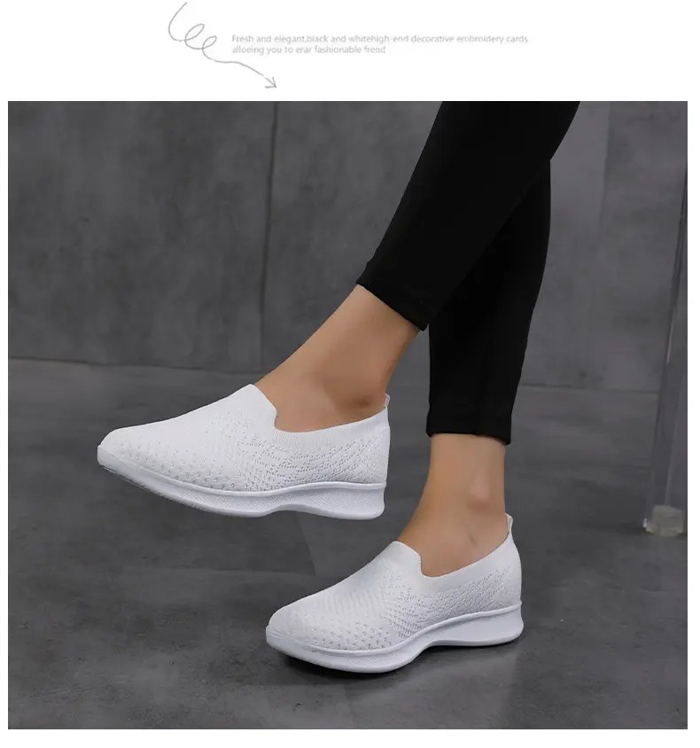 2022 Women Sneakers Outdoor Breathable Shoes Women Walking Shoes Women Loafers Chunky Sneakers Slip On Shoes Big Size 35~42