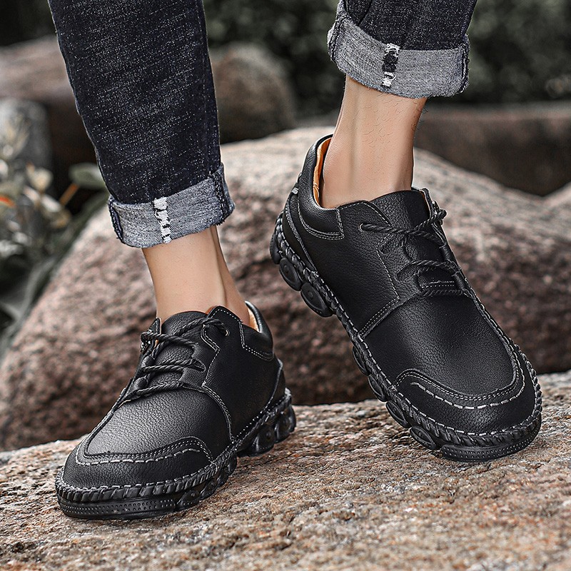 2021 spring and summer men's shoes outdoor sports shoes breathable non-slip casual men's shoes flat bottom shoes lace up