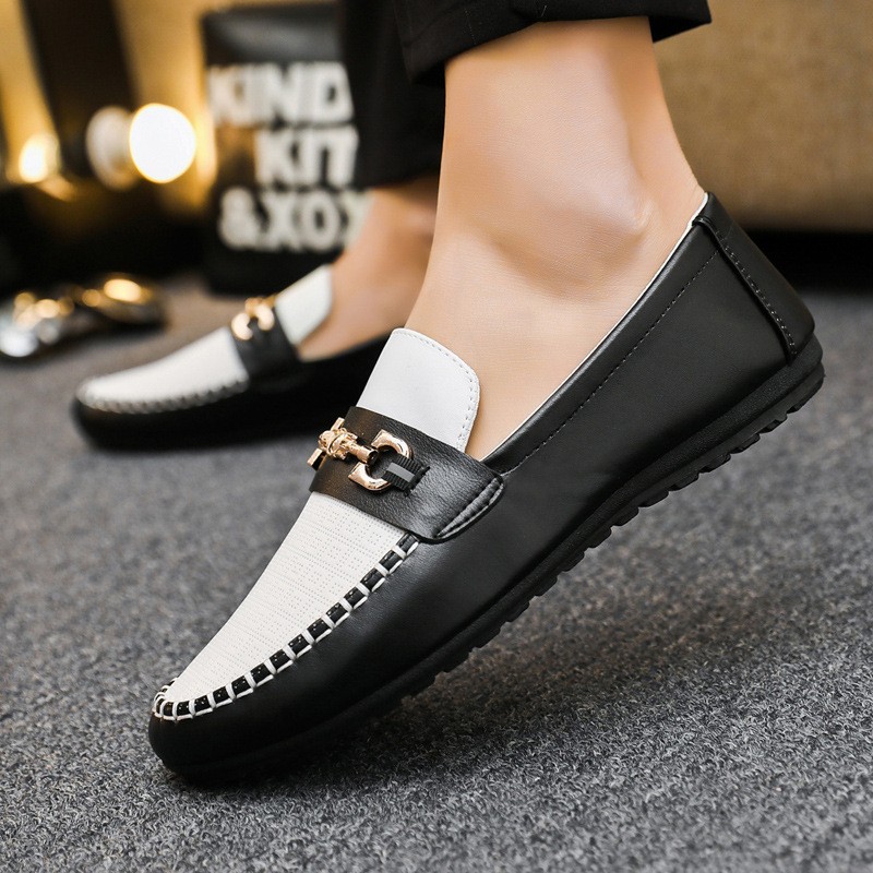 ZYYZYM Spring Autumn Men Casual Shoes Leather Trend Versatile Soft Sole Simple Loafers #D09