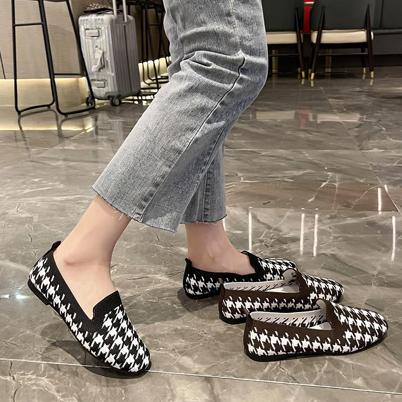 Women Flat Shoes 2022 Spring New Ladies Loafers Flying Woven Pumps Women Single Shoes Casual Lazy Peas Shoes Zapatos de mujer