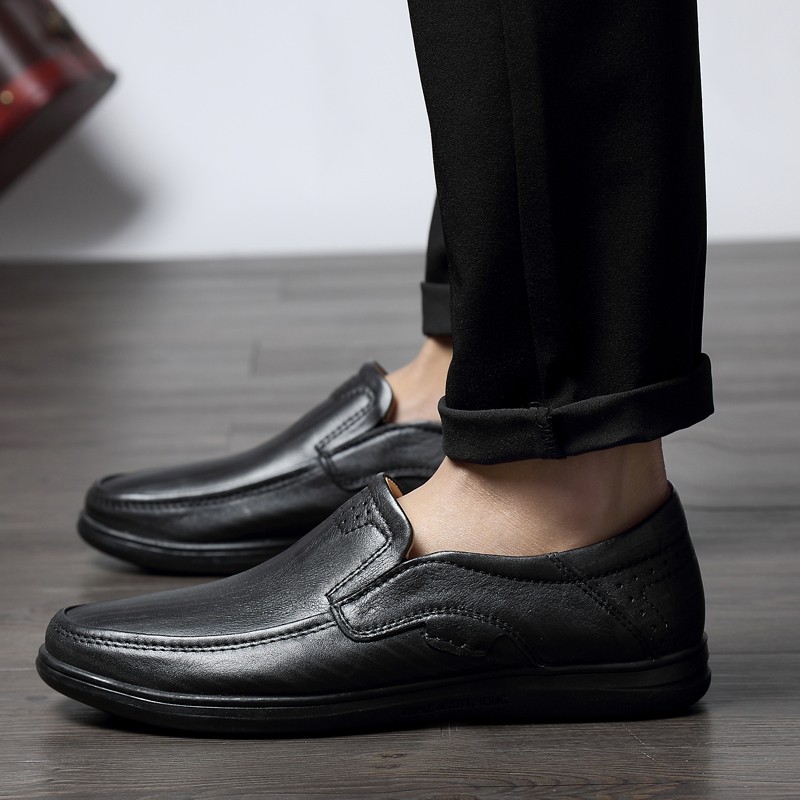 Genuine leather men loafers dress shoes slip on male casual shoes man wedding party driving moccasins shoes plus size