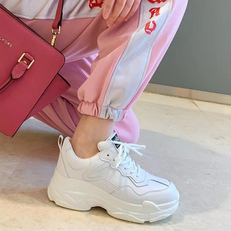 New White Women's Shoes Chunky Sneakers For Women Lace-up White Vulcanize Shoes Fashion Casual Outdoor Platform Sneakers