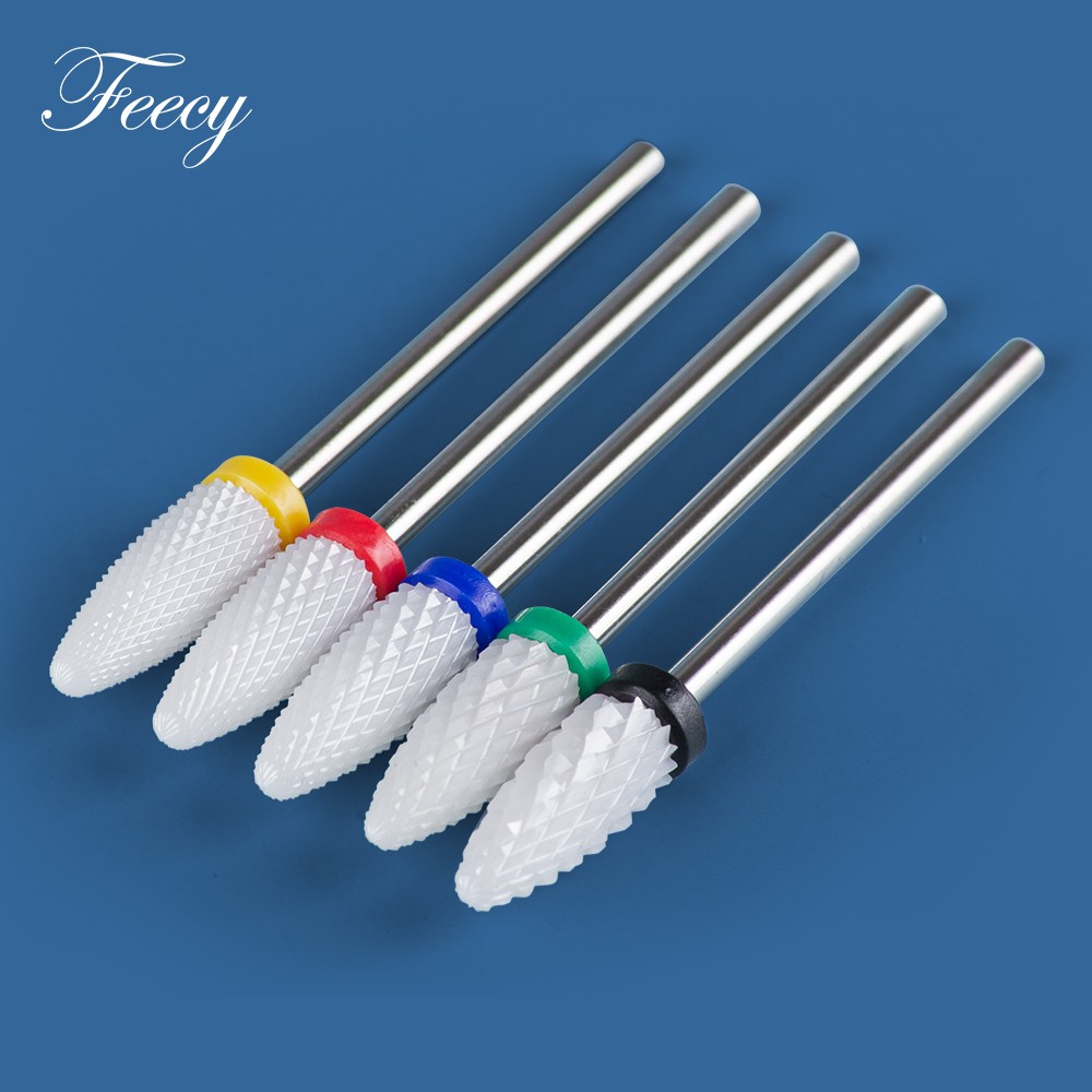 1pc Diamond Ceramic Milling Cutter For Manicure Nail Drill Bits For Gel Cuticle Burrs Remove Pedicure Nail File 3/32 Mill Tool