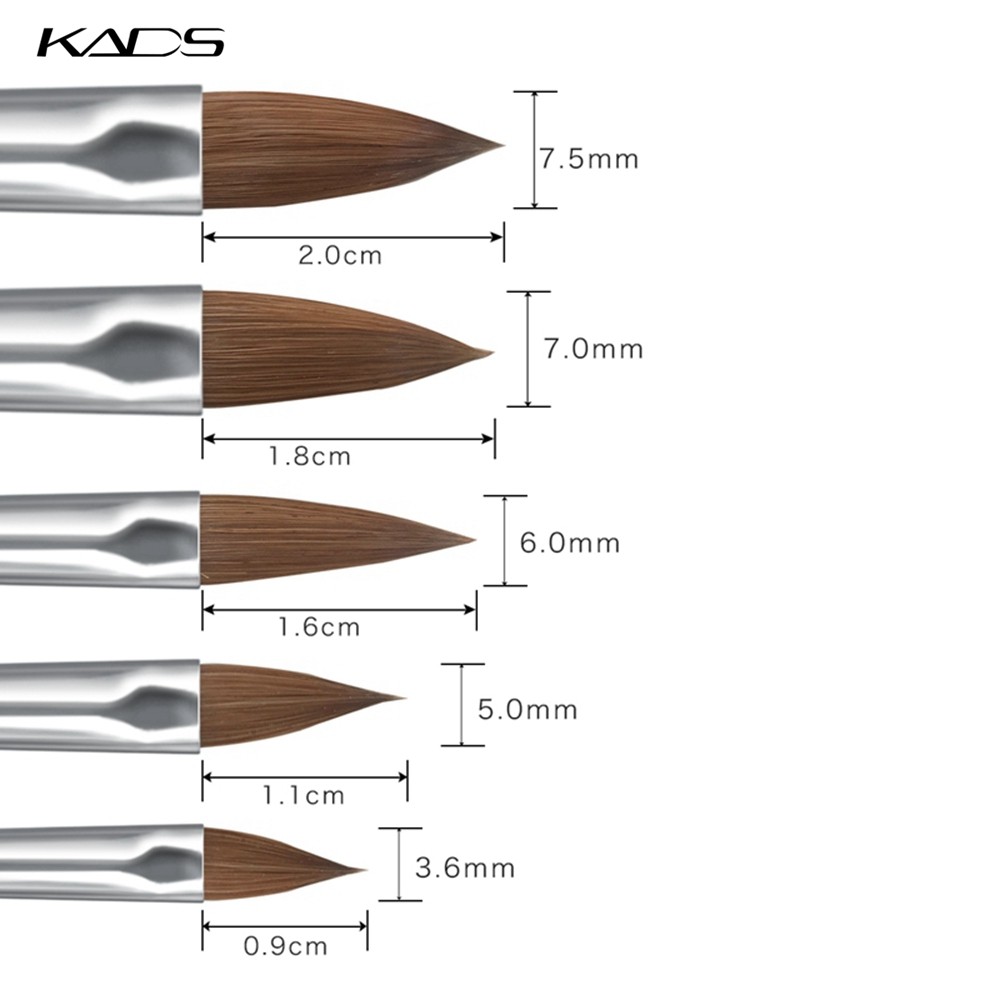 KADS Kolinsky Acrylic Brush Size 2#/4#/6#/8#/10# Acrylic Brush Professional Black Kolinsky Sable Acrylic Nail Brushes