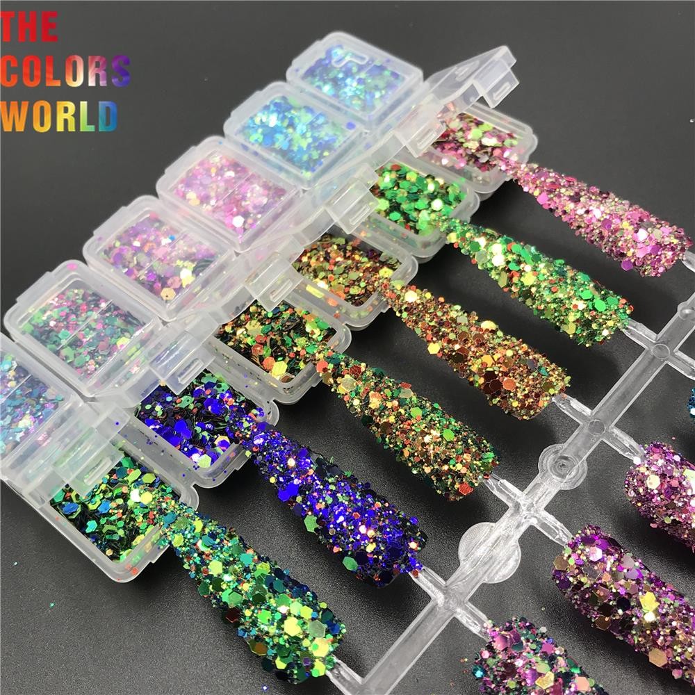 TCT-565 Shinning Chameleon Chunky Nail Glitter Decoration Arte de uñas With Purpurina Groisa Manicure Crafts Festival Accessories