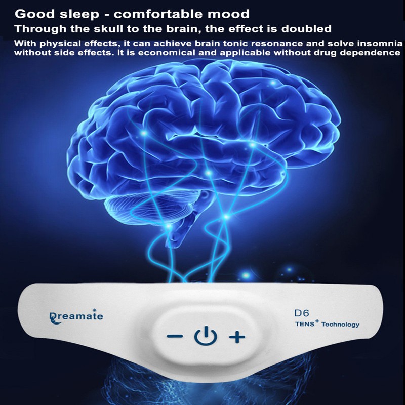 Battery TENS Insomnia Sleep Tool Microcurrent Sleep Aid for Depression Migraine Head Massager Regulating Circadian Clock