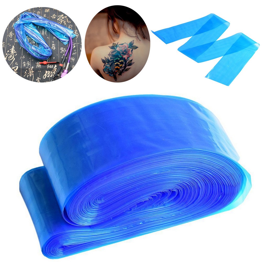 100pcs Tattoo Clip Cord Sleeves Medical Hygiene Machine Cover Bags Tattoo Clip Protector Care Bag Blue Tattoo Accessories