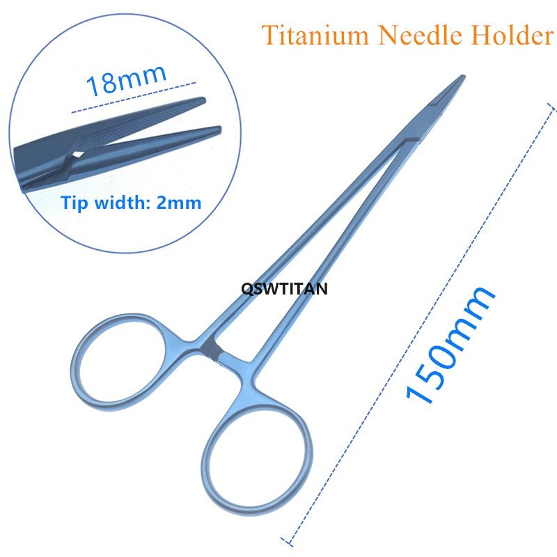 Titanium Ophthalmic Needle Holder Ophthalmic Surgical Tool Ring Handle With Ratchet Lock Double Eyelid Tool