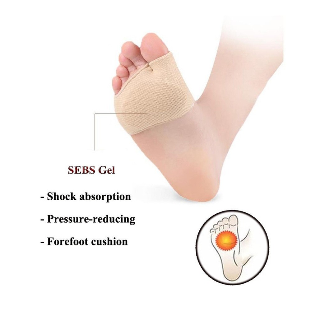 1 Pair Soft Metatarsal Pad Metatarsal Sleeve for Frontal Metatarsalgia, Morton's Neuroma, Plantar Warts, Corns Sesamoiditis