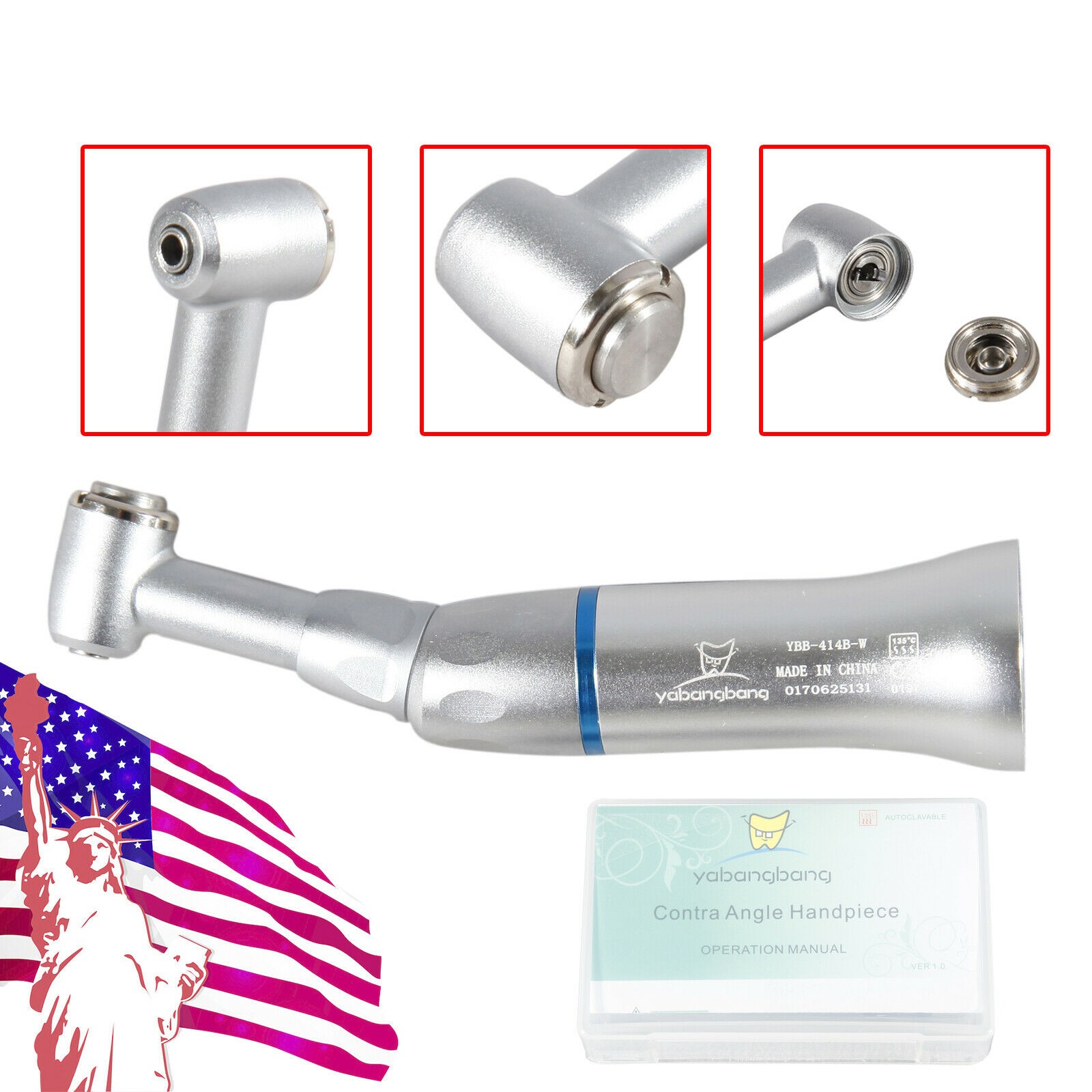 NSK Style Tooth Slow Low Speed ​​Handpiece Contra Angle Push Button Yabangbang