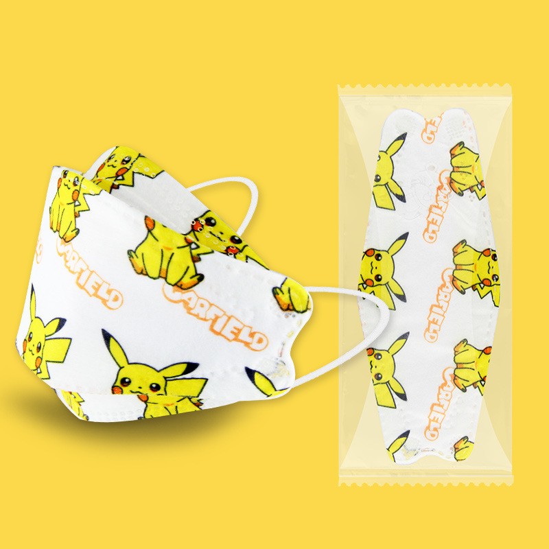 New Children's Pikachu Ffp2 Disposable Mask Four Layer Filter High Efficiency Protection Children Cartoon Pattern Kn95 Mascara