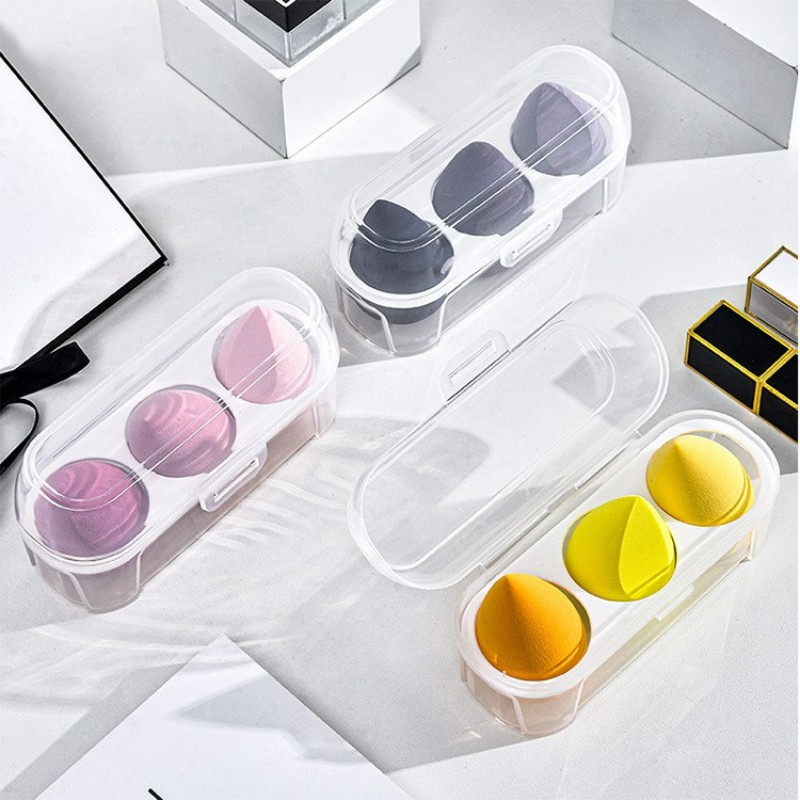 3pcs Makeup Sponge With Box Blending Sponge Cosmetic Cosmetic Puff Foundation Female Make Up Accessories Esponja Maquillaje Femme