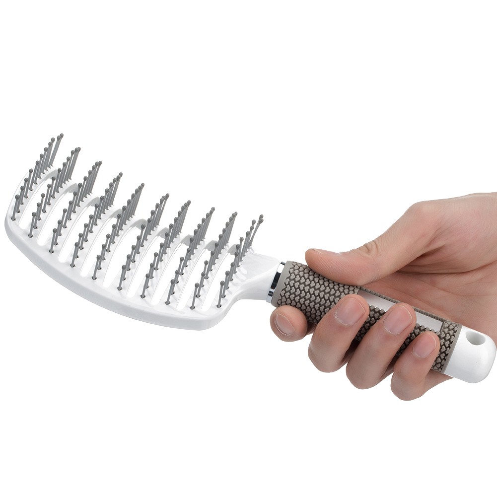 Scalp Massage Comb Women Salon Nylon Bristles Curved Ventilation Curved Hair Brush Scalp Massage Comb Hair Styling Tools