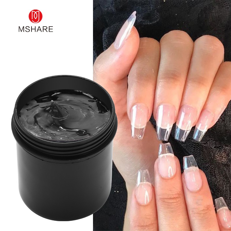 MSHARE Gel Builder Gel Nail Extension Gel 150ml Cream Medium Soft Cover Shade Pink White Fast Extension UV Nail Hard Gel