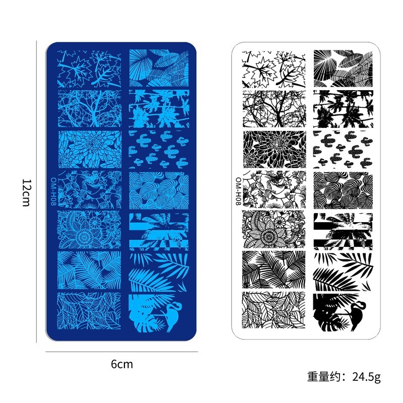 Nail Stamping Plates Natural Animal Snake Scale Flower Grass Tree Theme Image Template Nail Art Template Decoration 42 Designs