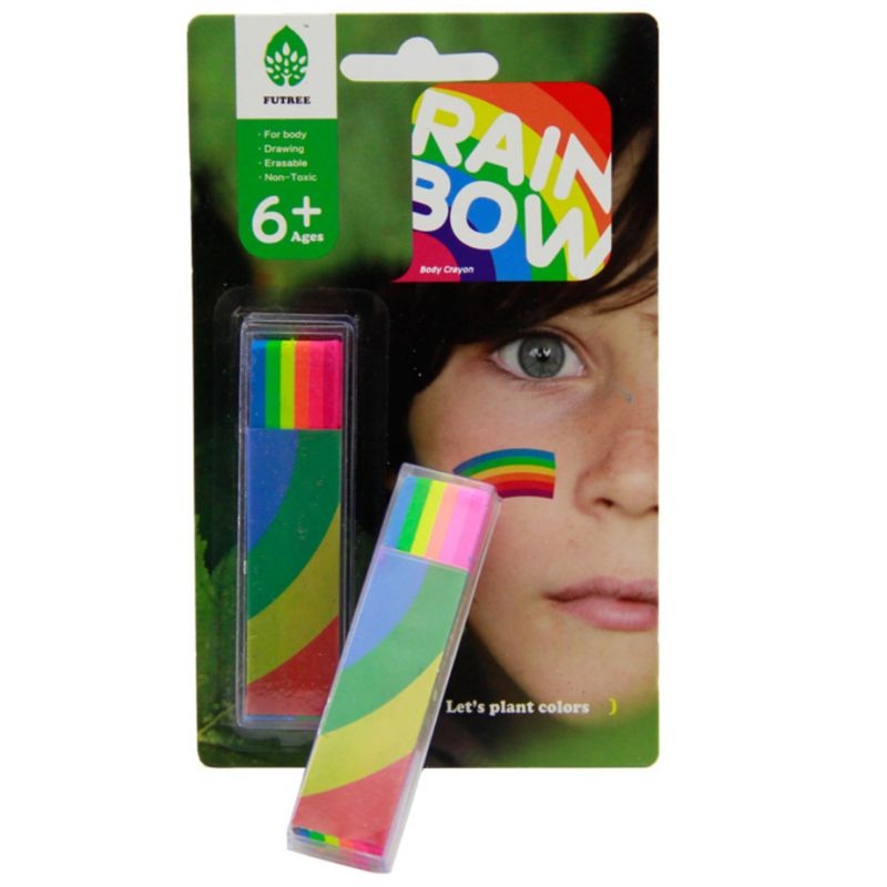 Rainbow Face Paint Stick Body Tattoo Colorful Pigment Pen Fluorescent Crayon Washable Adult Kid Party Favors Makeup Cosmetic Tool