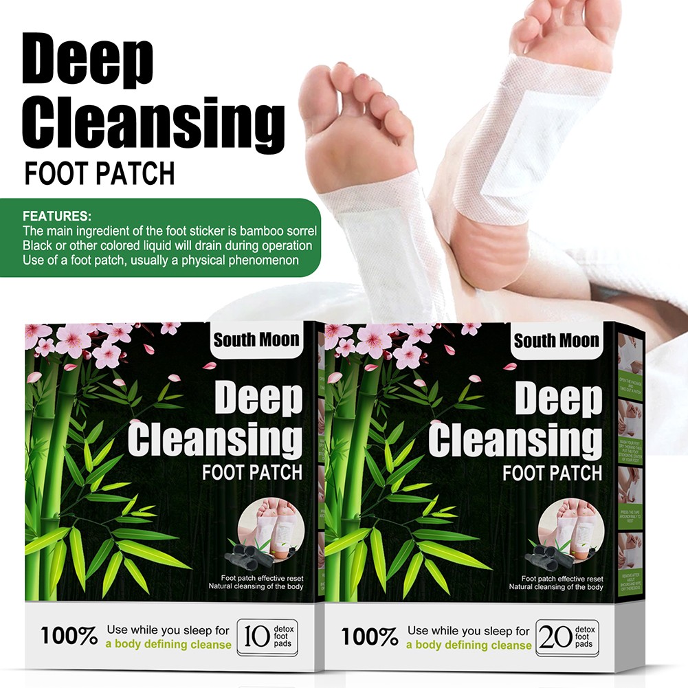 10pcs Natural Detox Foot Patches Stress Relief Pads Detoxification Treatment Women Men Slimming Cleansing Patches For Foot Care