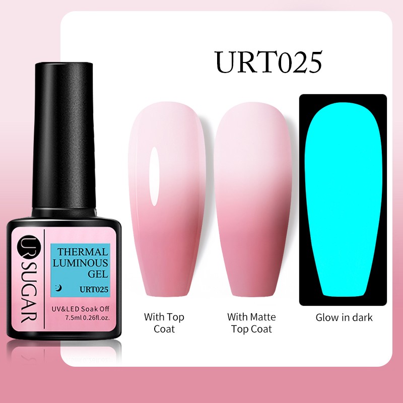 UR SUGAR Thermal Luminous UV Gel Nail Polish 2 in 1 Color Change Glow in the Dark Nail Art Design Varnish Soak Off Manicure