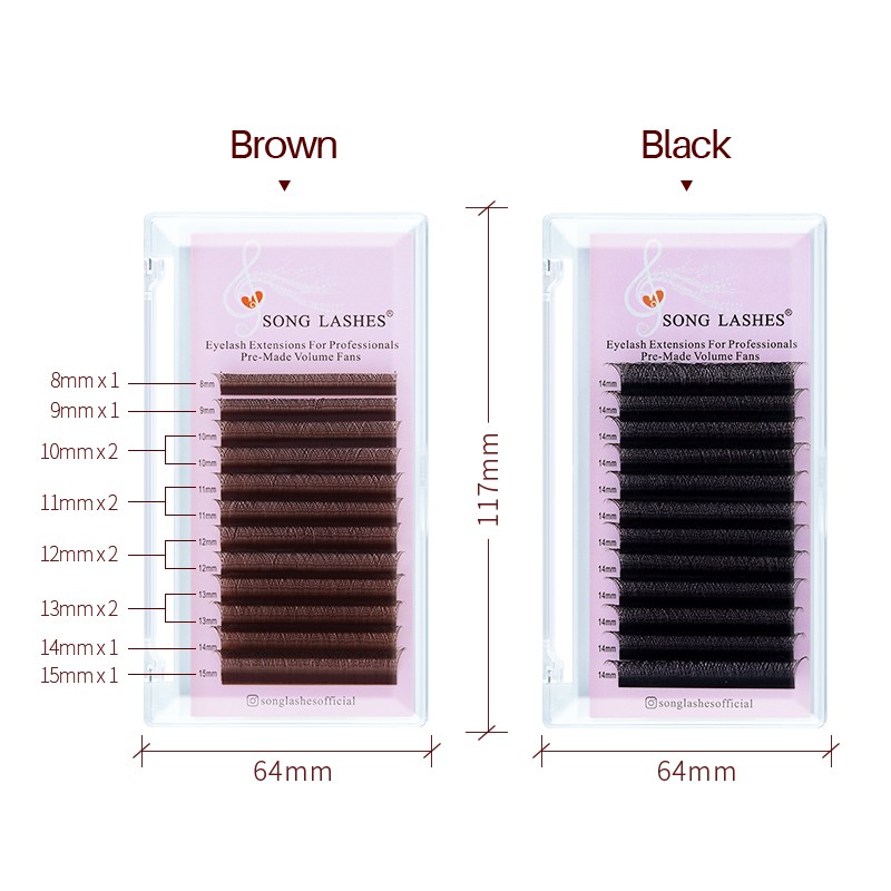 Song Lashes 3D Shaped Watt Eyelashes Extension 3 Tip C/D Curl High Quality Idividual Lash