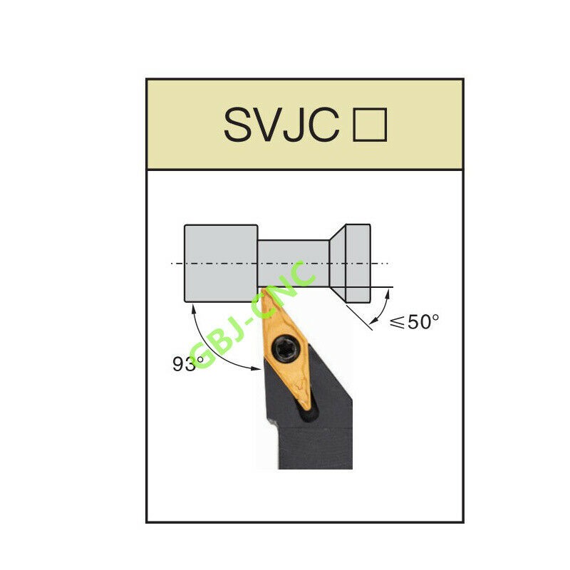 93° SVJCR SVJCL1212 1616 2020 H11K16 Cylindrical Turning Tool for VCMT (Screw)