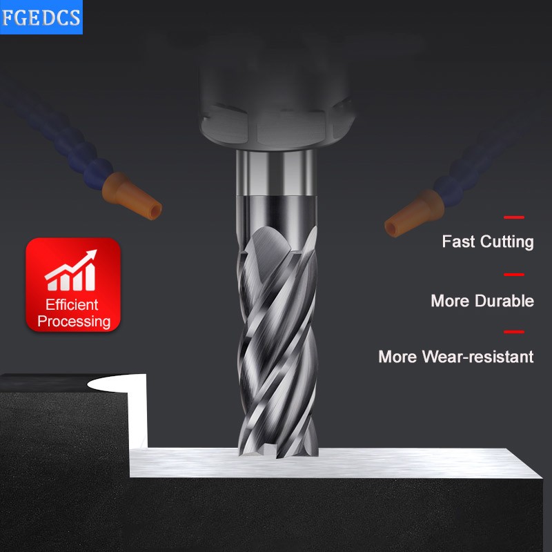 Tungsten Carbide Steel Inch Milling Cutter 1/8 3/16 1/4 5/16 3/8 1/2" CNC End Mill 4 Flute Professional HRC55 3.175 6.35 12.7mm