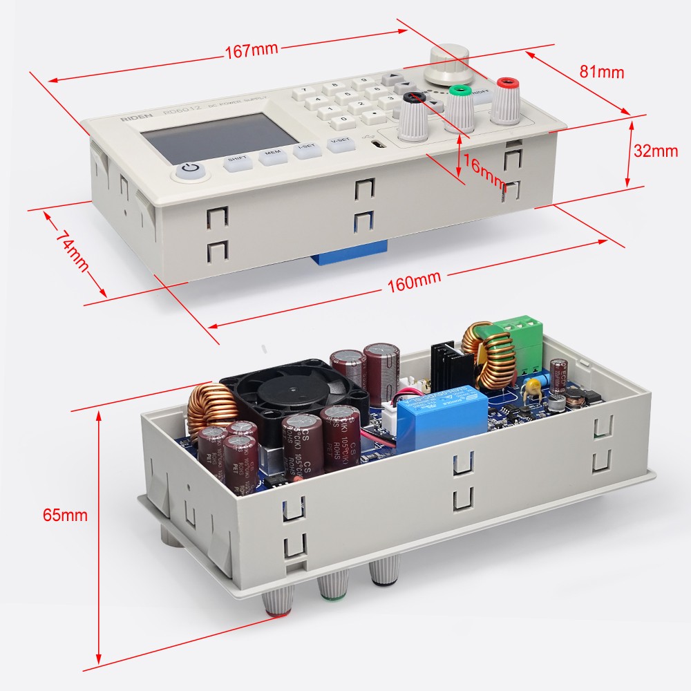 RD RD6012 RD6012W USB WiFi DC to DC Voltage Step Down Bench Power Supply Adjustable Potentiometer Voltmeter 60V 12A