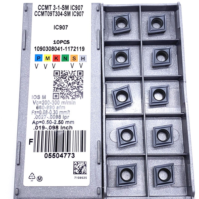 كربيد إدراج CCMT09T304 CCMT09T308 SM IC907 IC908 أداة تحول الداخلية CCMT 09T304 09T308 قطع غيار مخرطة CNC Tokarnyy