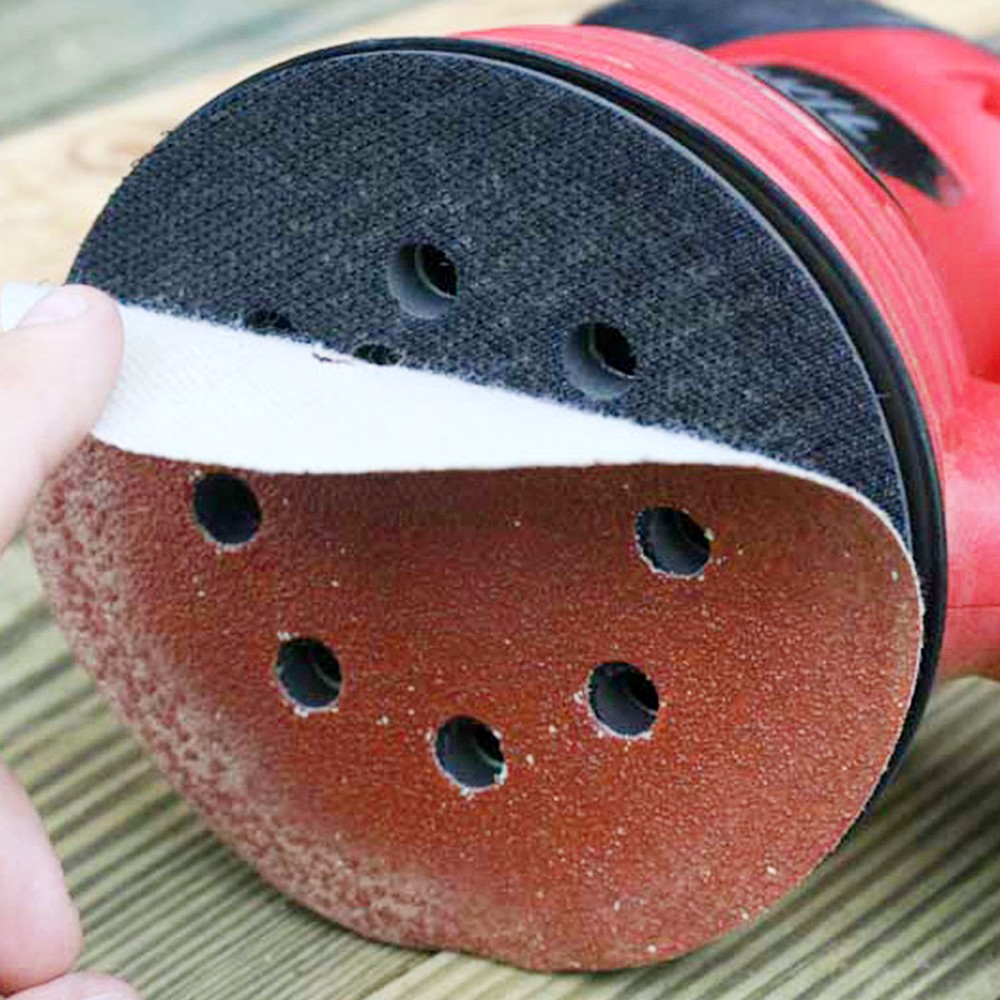 Round Sanding Discs Set, 5", 60 Pieces, 8 Holes, Sandpaper, Hook Ring, Sandpaper