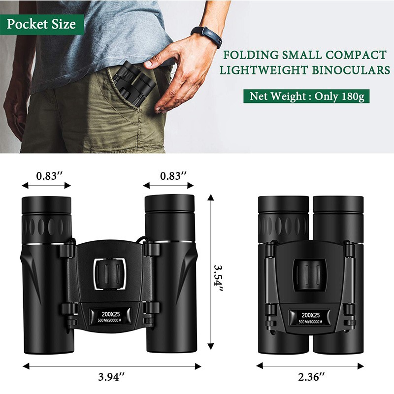 300X25 HD Powerful Binoculars 50000m Long Range Binoculars BAK4 FMC Optics Mini Telescope for Hunting Camping Outdoor Sports