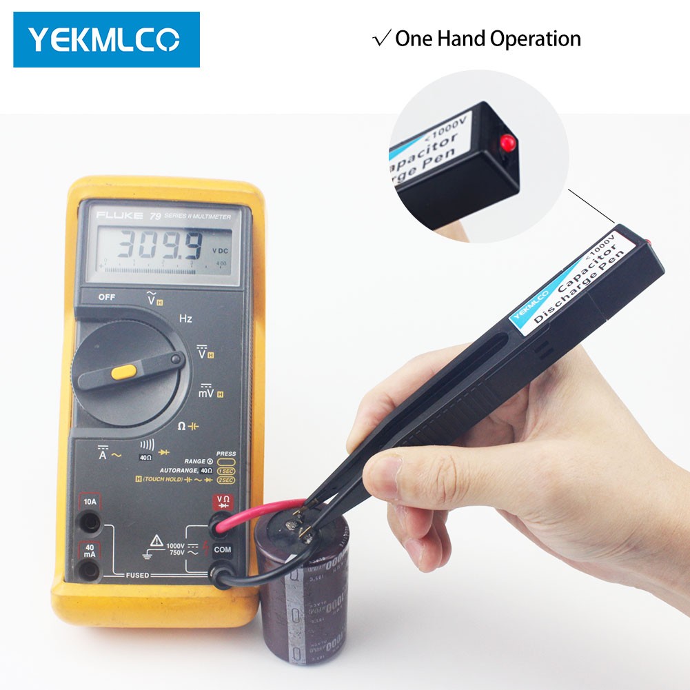 YEKMLCO High Voltage 1000V Fast Discharge Pen Capacitor Vacuum Cleaner Repair Tool Electronic Safety Intelligent