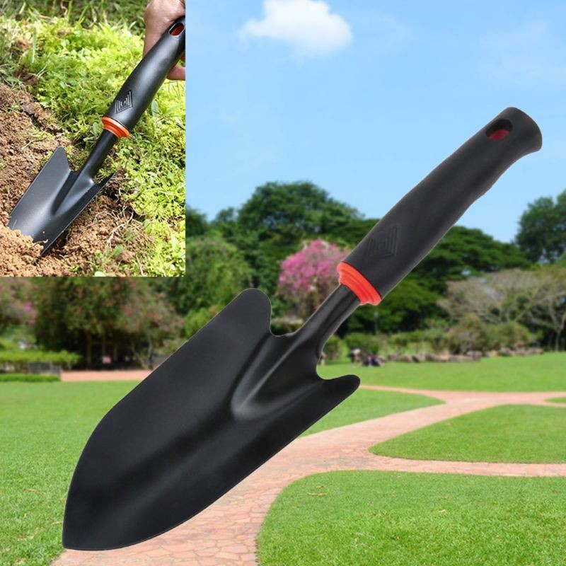 Portable Black Garden Weeder Shovel Multipurpose Tough Carbon Steel Plastic Handle Digging Shovel Bonsai Home Agriculture R7UB