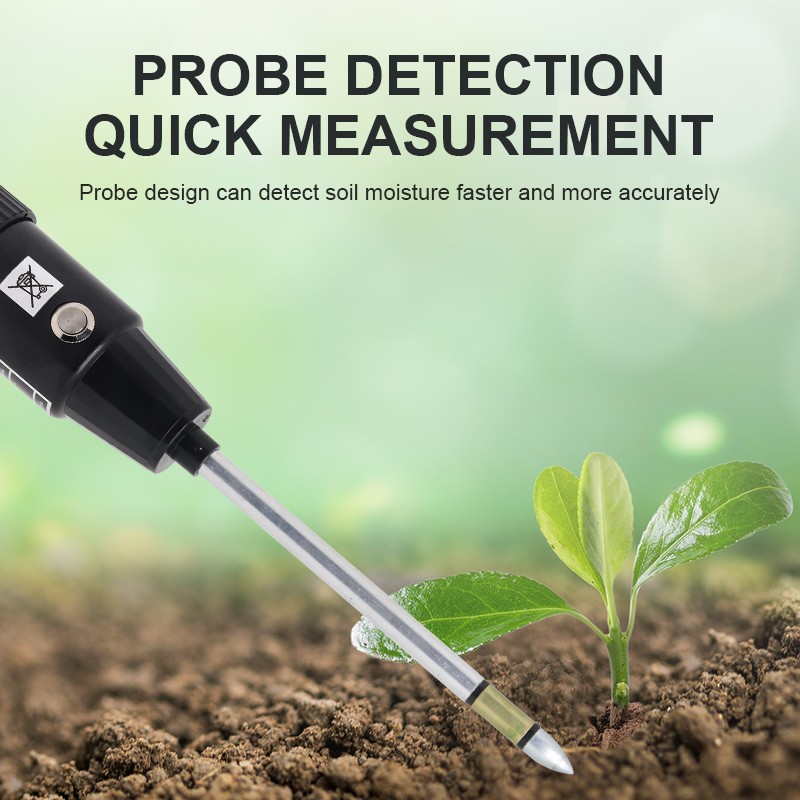 2 in 1 Soil PH Meter & Moisture Meter 295mm Long Soil pH Moisture Meter Tester Hydroponics Analyzer No Battery Needed