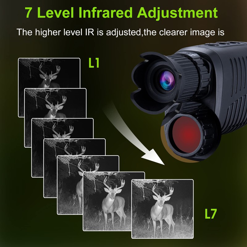 Infrared night vision monocular 1080P HD monocular night vision telescope for dark hunting video record