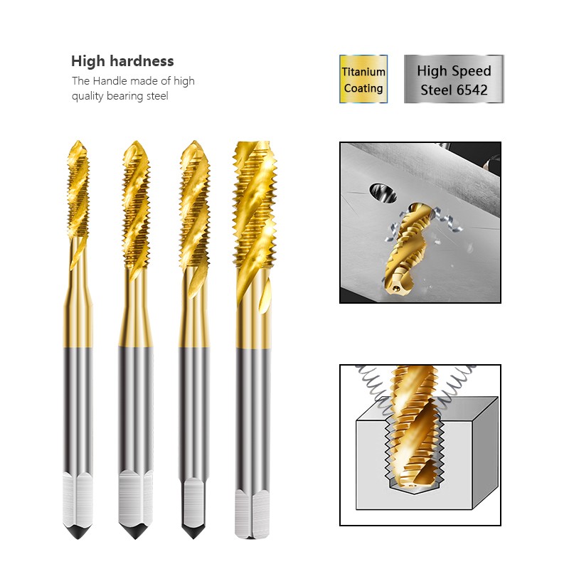 XCAN Screw Tap 4/5pcs M3 M4 M5 M6 M8 Metric Tap Kit Spiral Drill Bit Threading Tools HSS Steel 6542 Screw Tap