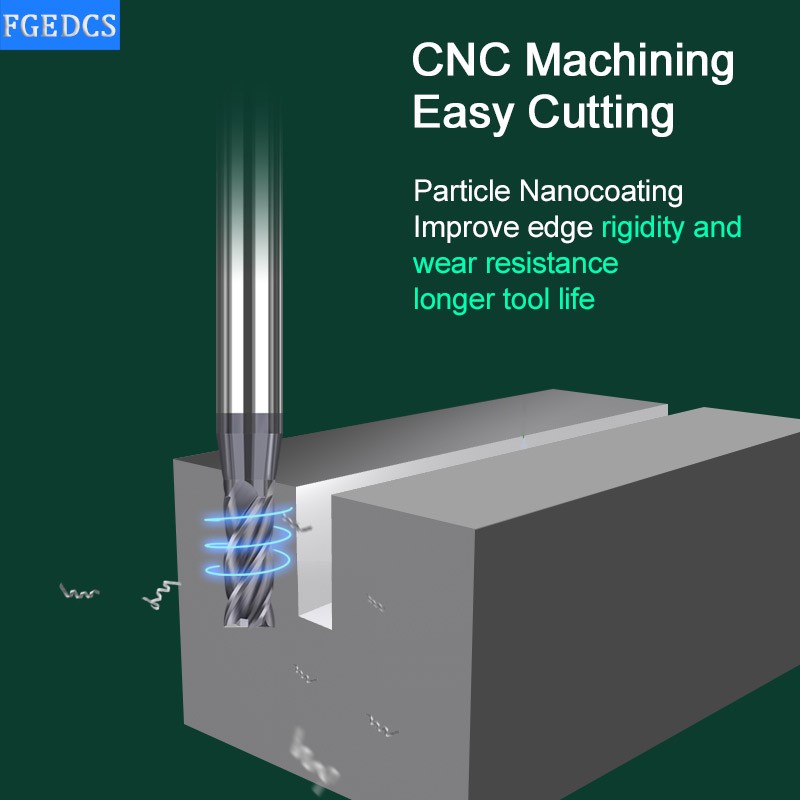 Tungsten Carbide Steel Milling Cutter 2.05 2.15 2.25 2.35 2.45 2.55 2.65 2.75 2.85 2.95 Decimal Point End Mill CNC Mini Tools 4F